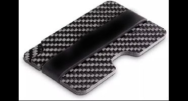 100% Compact Carbon Mini Money Clip Creditcard en Pinpashouder met RFID en NFC blokkering.